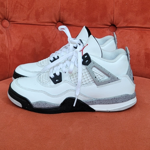 Nike Air Jordan 4 Retro OG White Cement PS PRESCHOOL Shoes IB4388-100 Sz. 2.5Y - Picture 4 of 9